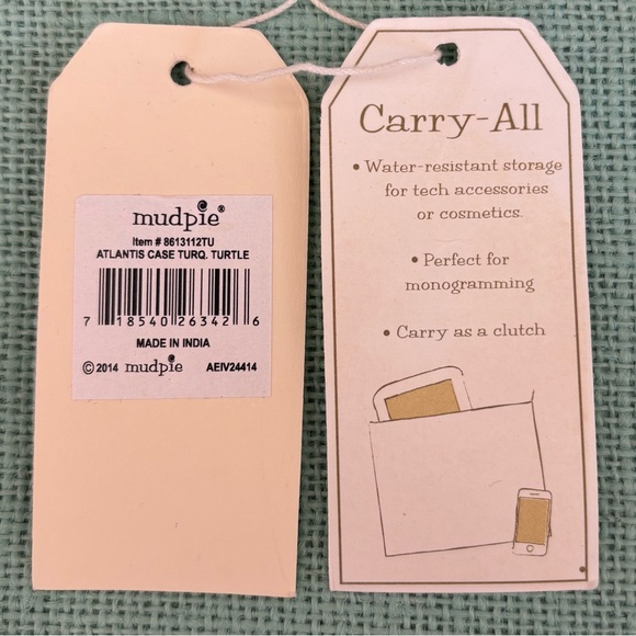 Mudpie Sea Turtle Carry All Bag Clutch Makeup - Picture 5 of 9